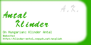 antal klinder business card